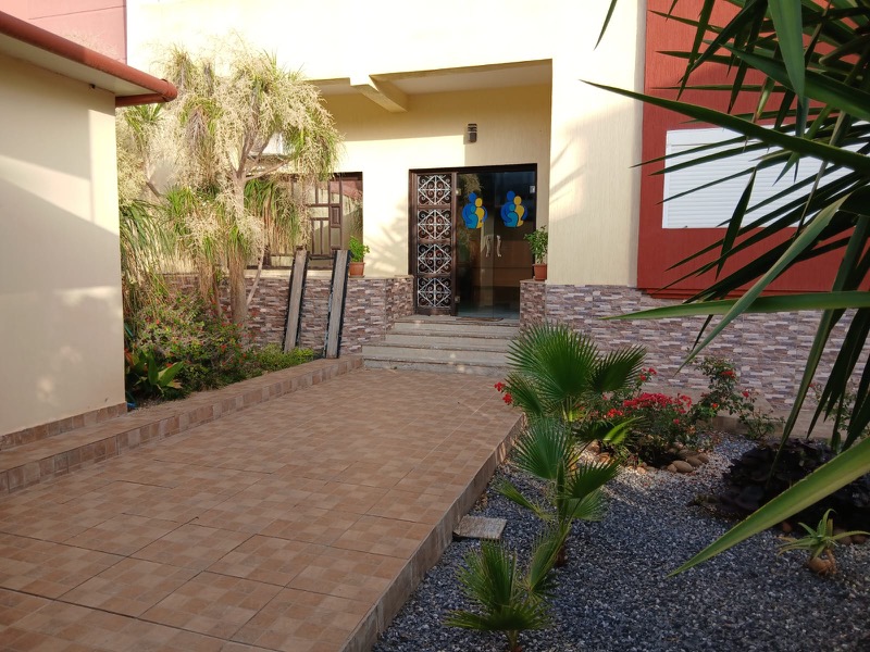 Family Clinic entrance with modern healthcare facility